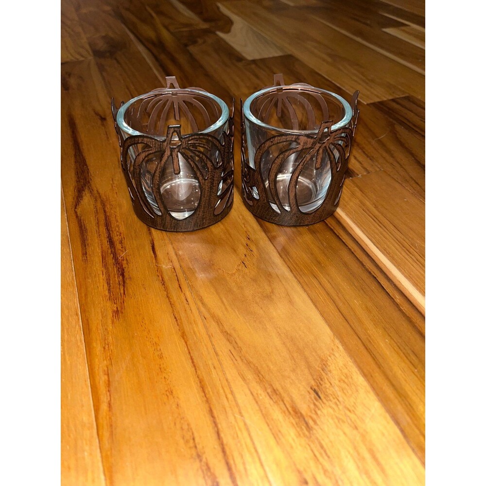 Yankee candle, pumpkin metal votive holder